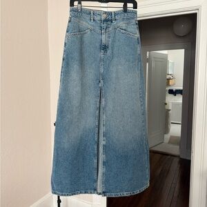 Free people denim maxi skirt
